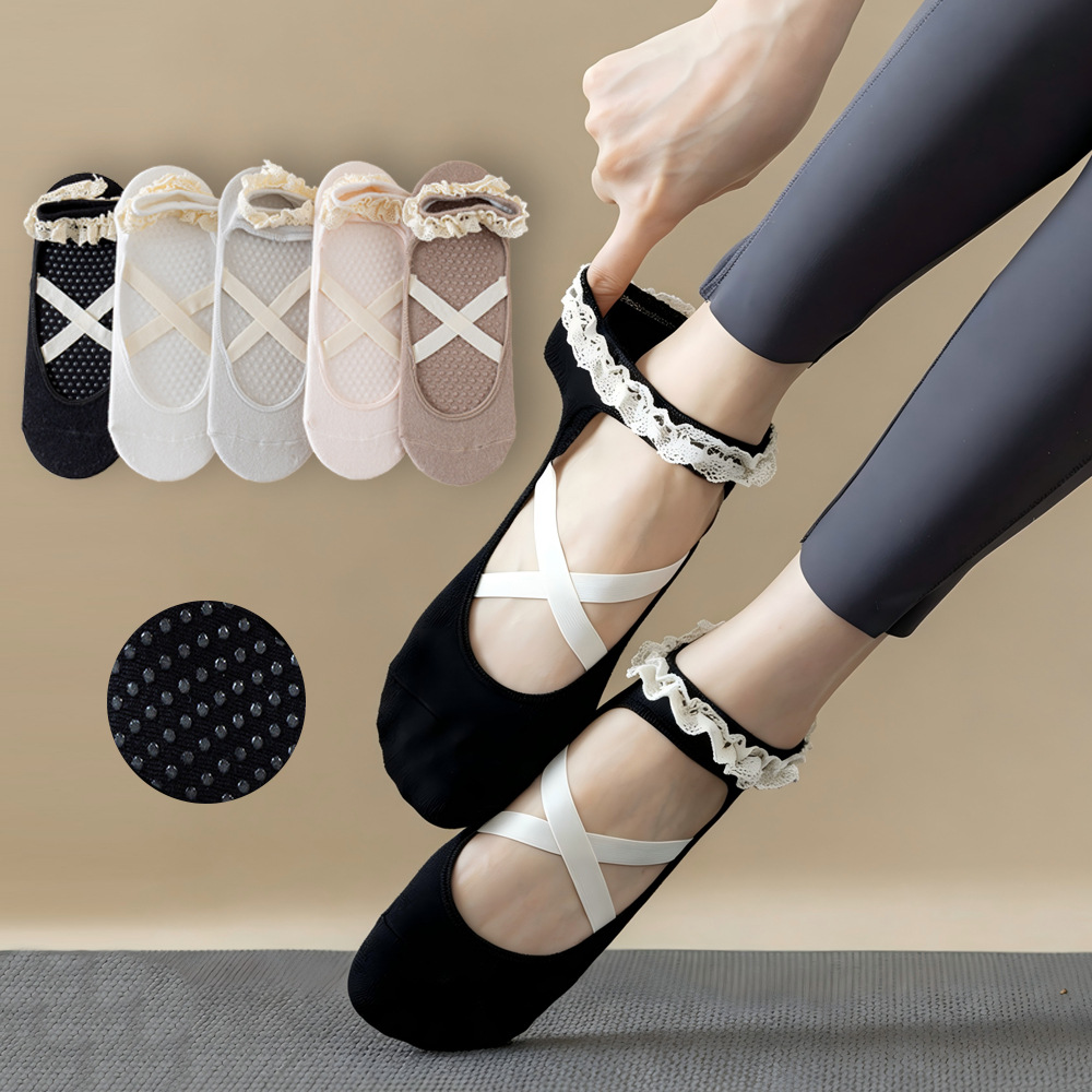 Pilates Yoga Hose - Calcetines de Pilates con encaje para