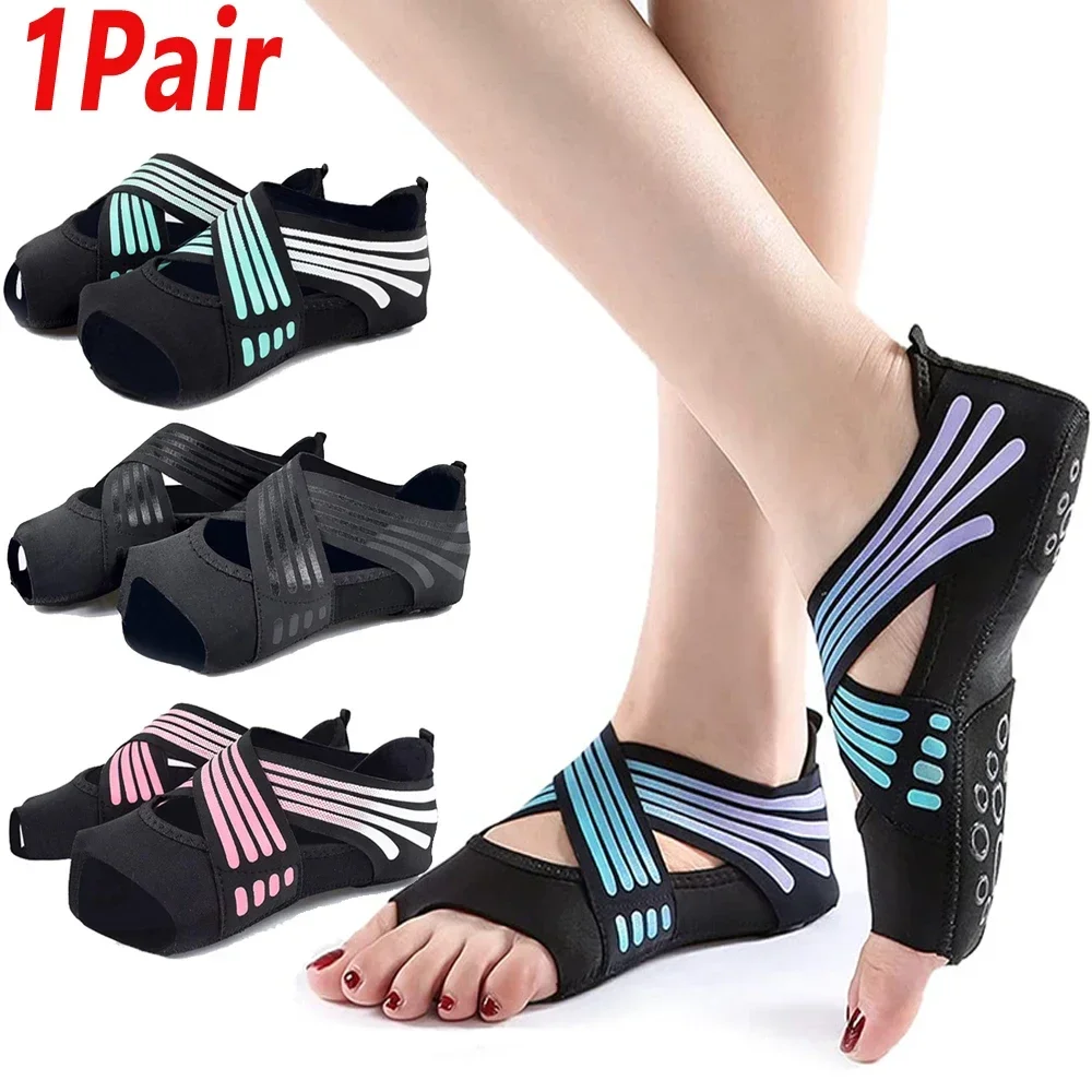 Medias Para Pilates Y Yoga - 1 Par de Zapatos Profesionales Antideslizantes