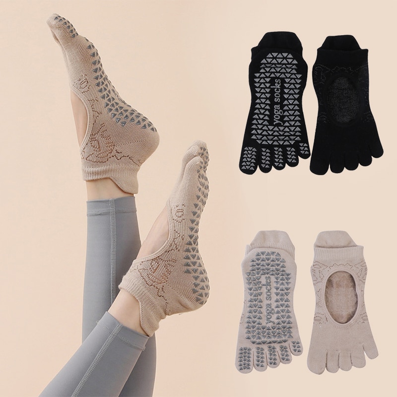 Medias Para Pilates Y Yoga - Calcetines antideslizantes con cinco dedos para