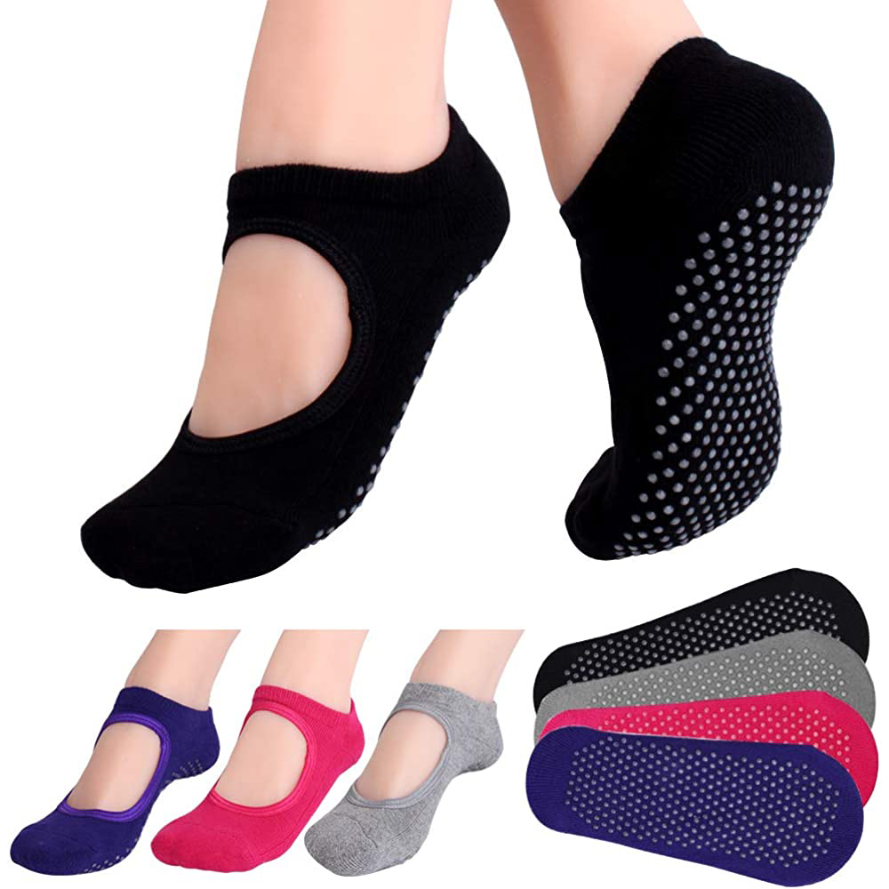 Medias Para Pilates Y Yoga - Calcetines antideslizantes con espalda descubierta para