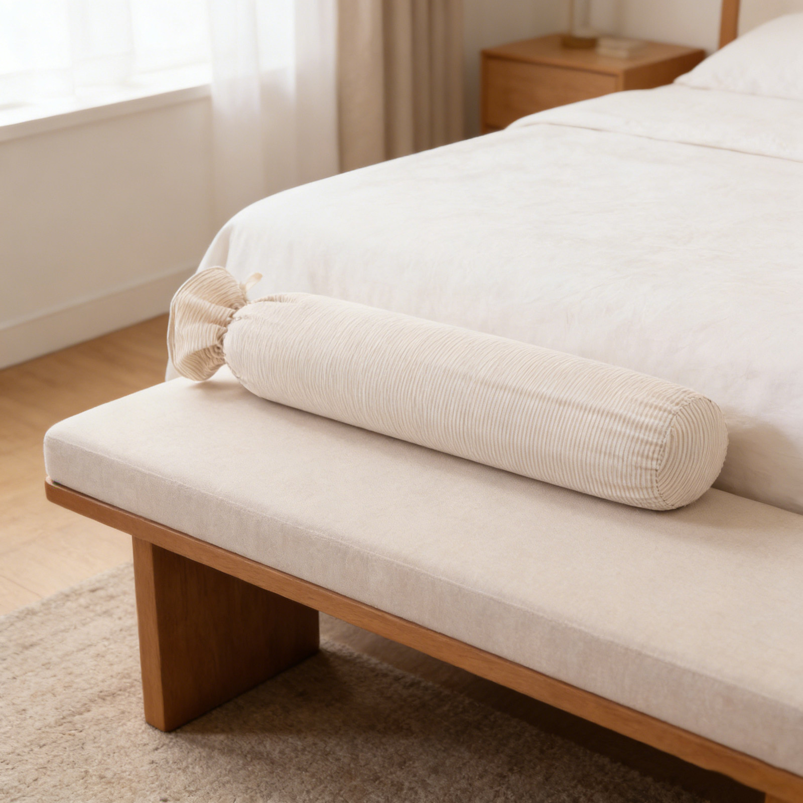 Bolster Cushion Round - Funda para almohada de apoyo cervical,